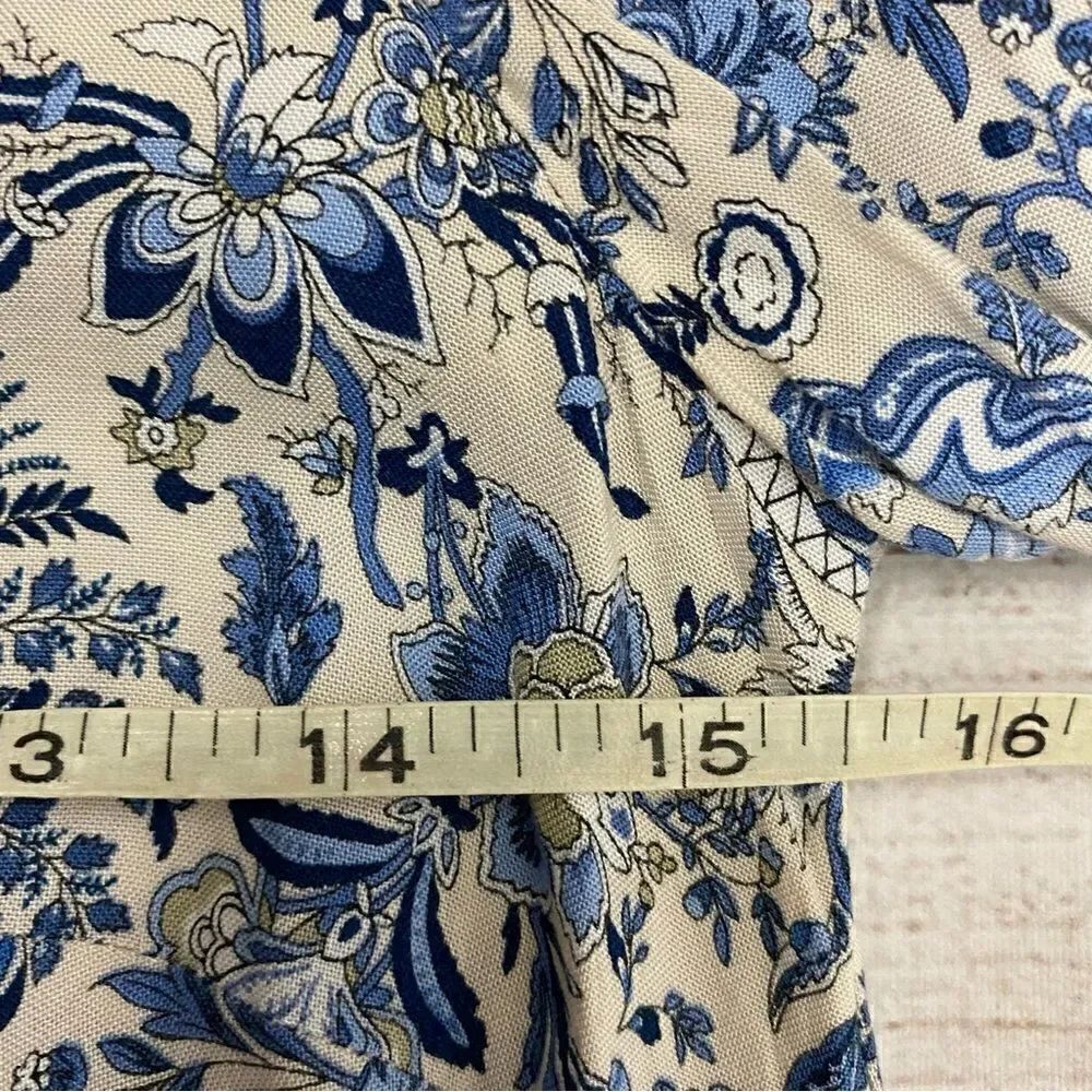 H&M Paisley and flower print dress blue and white sz 4 women - Picture 8 of 12